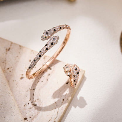 [Camiery] PANTHERE DOUBLE HEADED FULL DIAMOND  RING