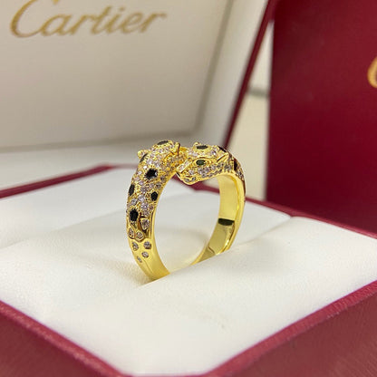 [Camiery] PANTHERE DOUBLE HEADED FULL DIAMOND  RING