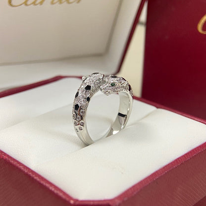 [Camiery] PANTHERE DOUBLE HEADED FULL DIAMOND  RING