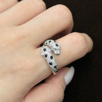 [Camiery] PANTHERE DOUBLE HEADED FULL DIAMOND  RING