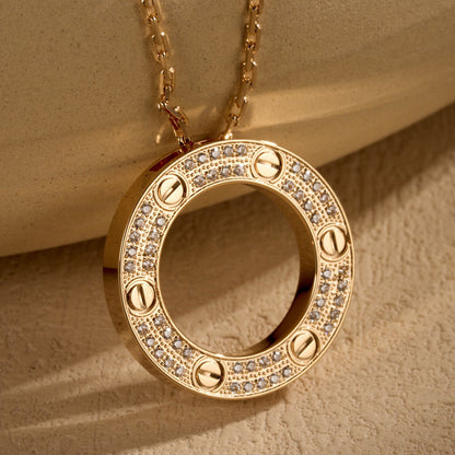 [Camiery] LOVE NECKLACE 16MM  FULL DIAMOND