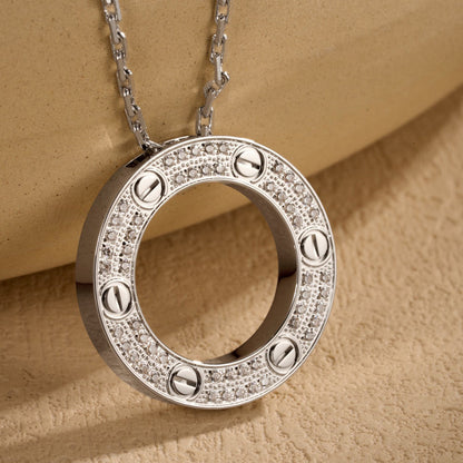[Camiery] LOVE NECKLACE 16MM  FULL DIAMOND