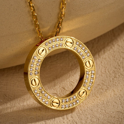 [Camiery] LOVE NECKLACE 16MM  FULL DIAMOND