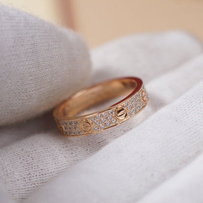 [Camiery] LOVE RING 4.0MM DIAMOND PAVED
