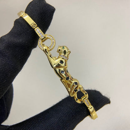 [Camiery] PANTHERE HALF DIAMOND ON CHAIN BRACELET