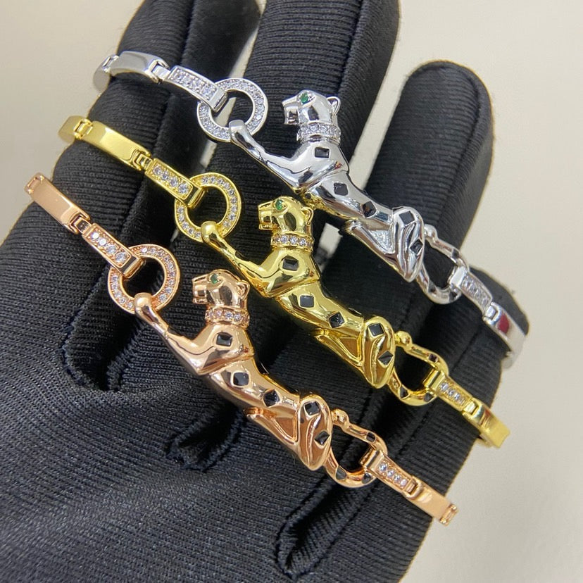 [Camiery] PANTHERE HALF DIAMOND ON CHAIN BRACELET