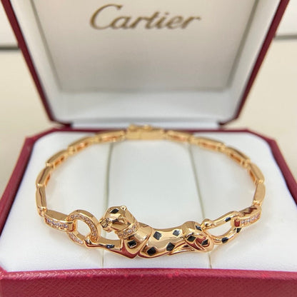 [Camiery] PANTHERE HALF DIAMOND ON CHAIN BRACELET