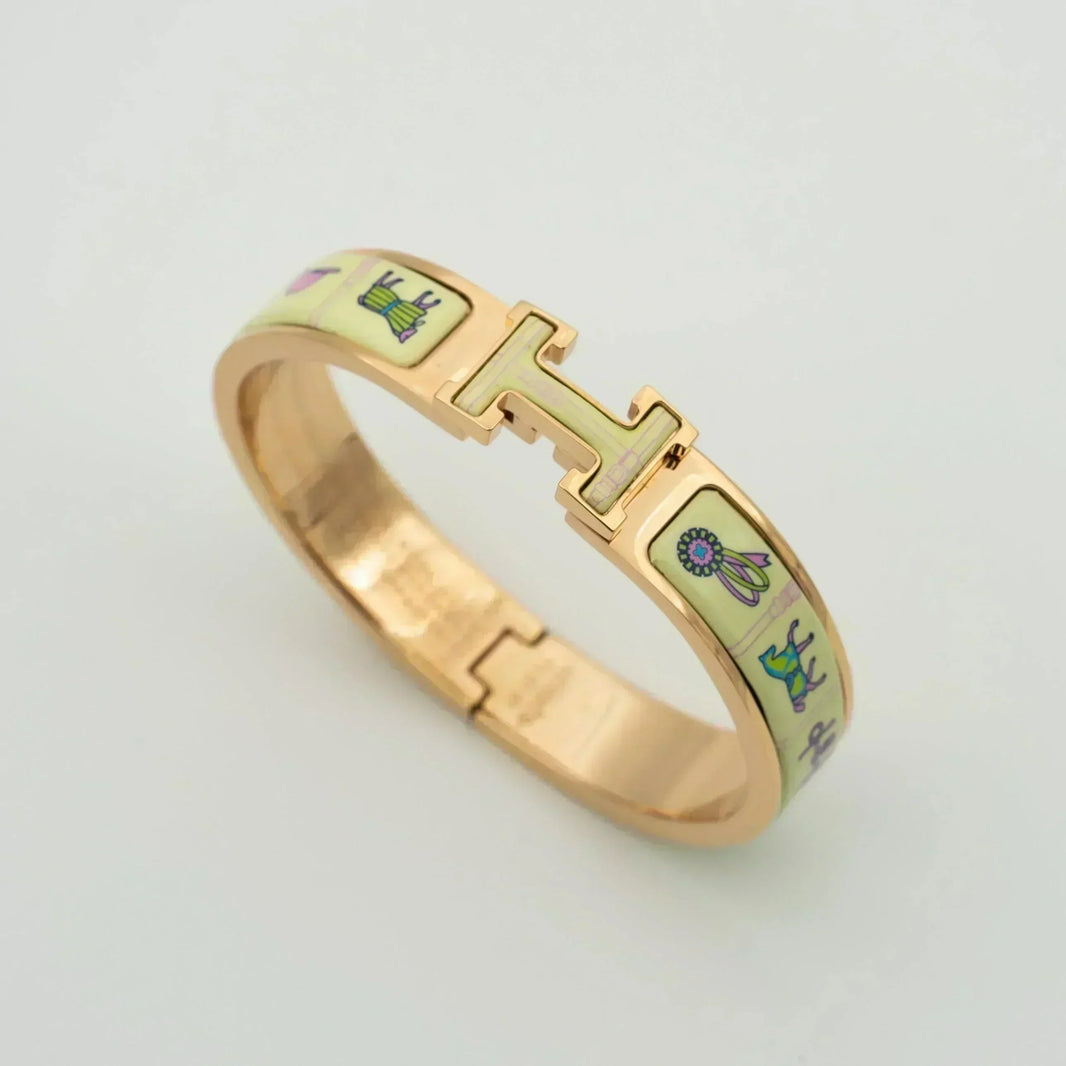 [Camiery]H PINK GOLD BRACELET CREAM CERAMIC