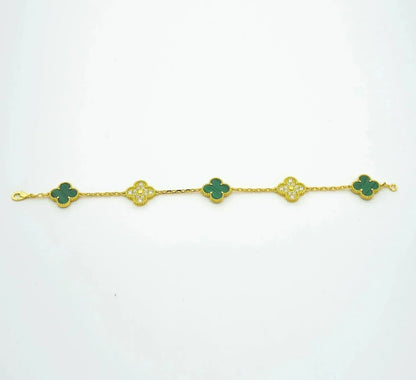 [Camiery] CLOVER 5 MOTIF MALACHITE BRACELET COLLECTION