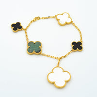 [Camiery]CLOVER BRACELET 5 MOTIFS ONYX MOP