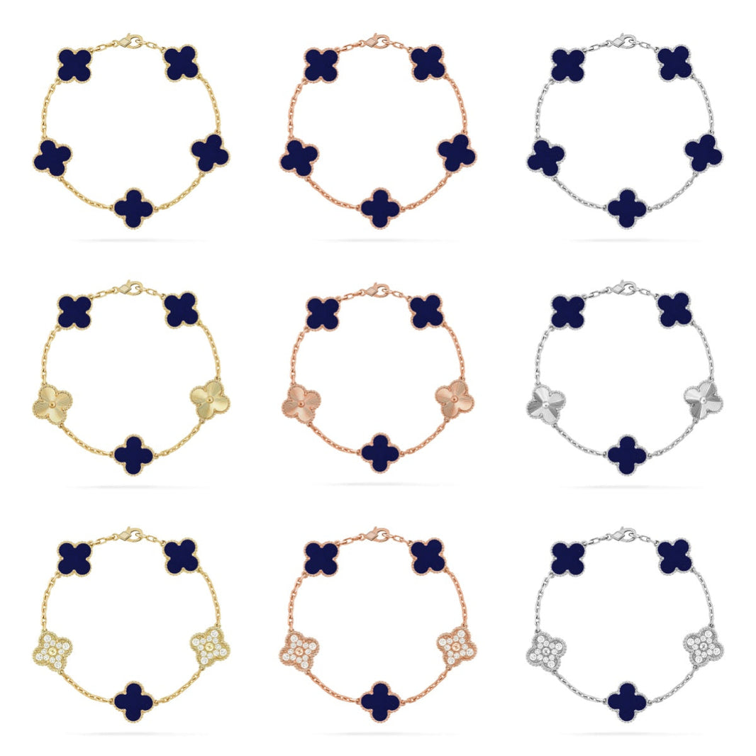 [Camiery]CLOVER 5 MOTIF LAPIS LAZULI BRACELET COLLECTION