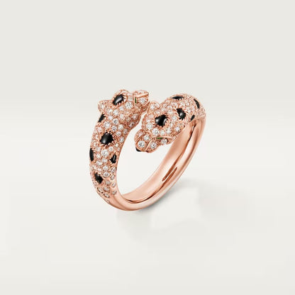 [Camiery] PANTHERE DOUBLE HEADED FULL DIAMOND  RING