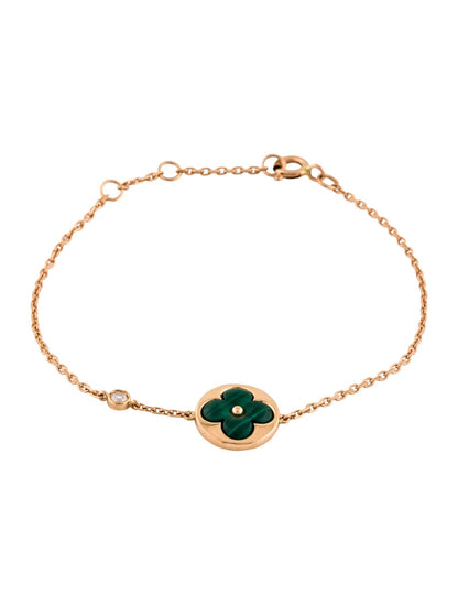[Camiery]SUN MALACHITE 1 DIAMOND PINK GOLD BRACELET