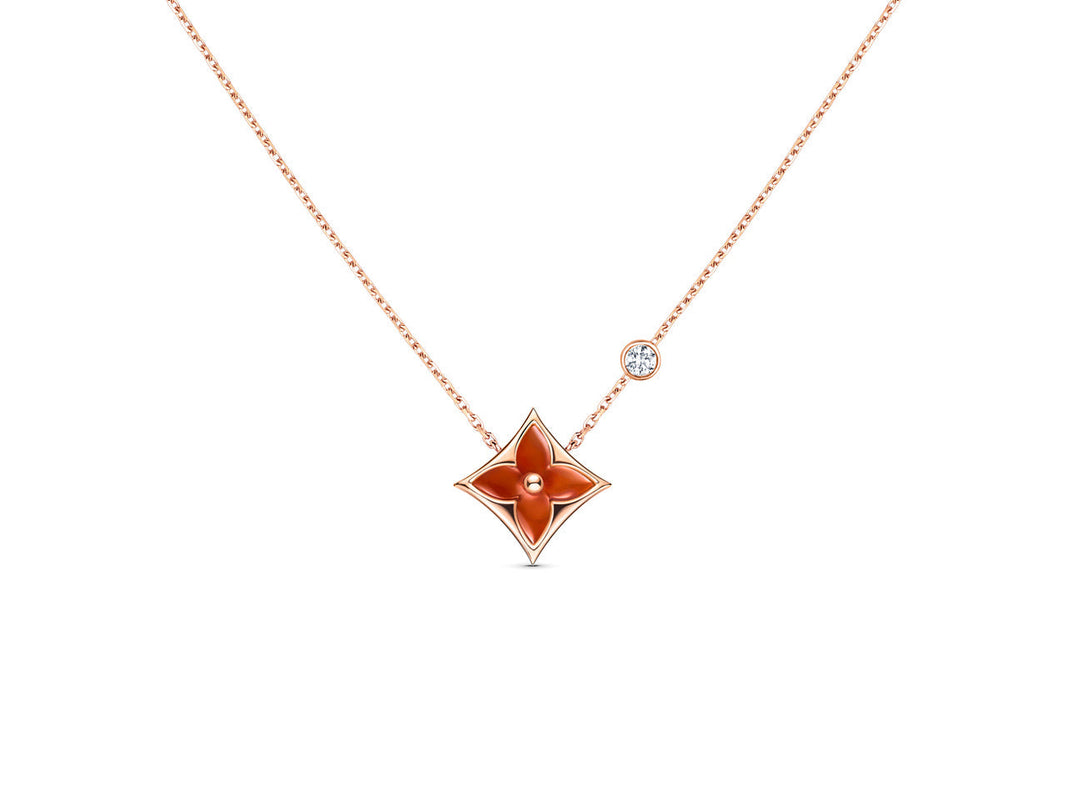[Camiery]STAR NECKLACE PINK GOLD 1 DIAMOND