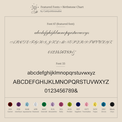 Initial Birthstone Signet Ring