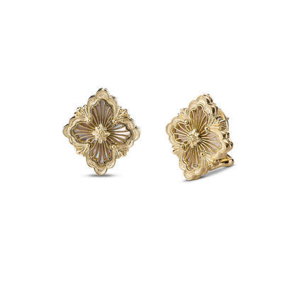 [Camiery JEWELRY]OPERA TULLE GOLD BUTTON EARRINGS ENAMELED ELEMENT