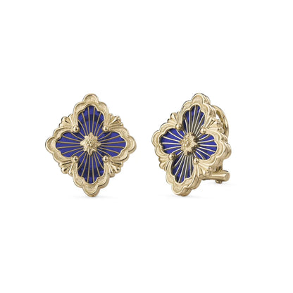 [Camiery JEWELRY]OPERA TULLE GOLD BUTTON EARRINGS ENAMELED ELEMENT