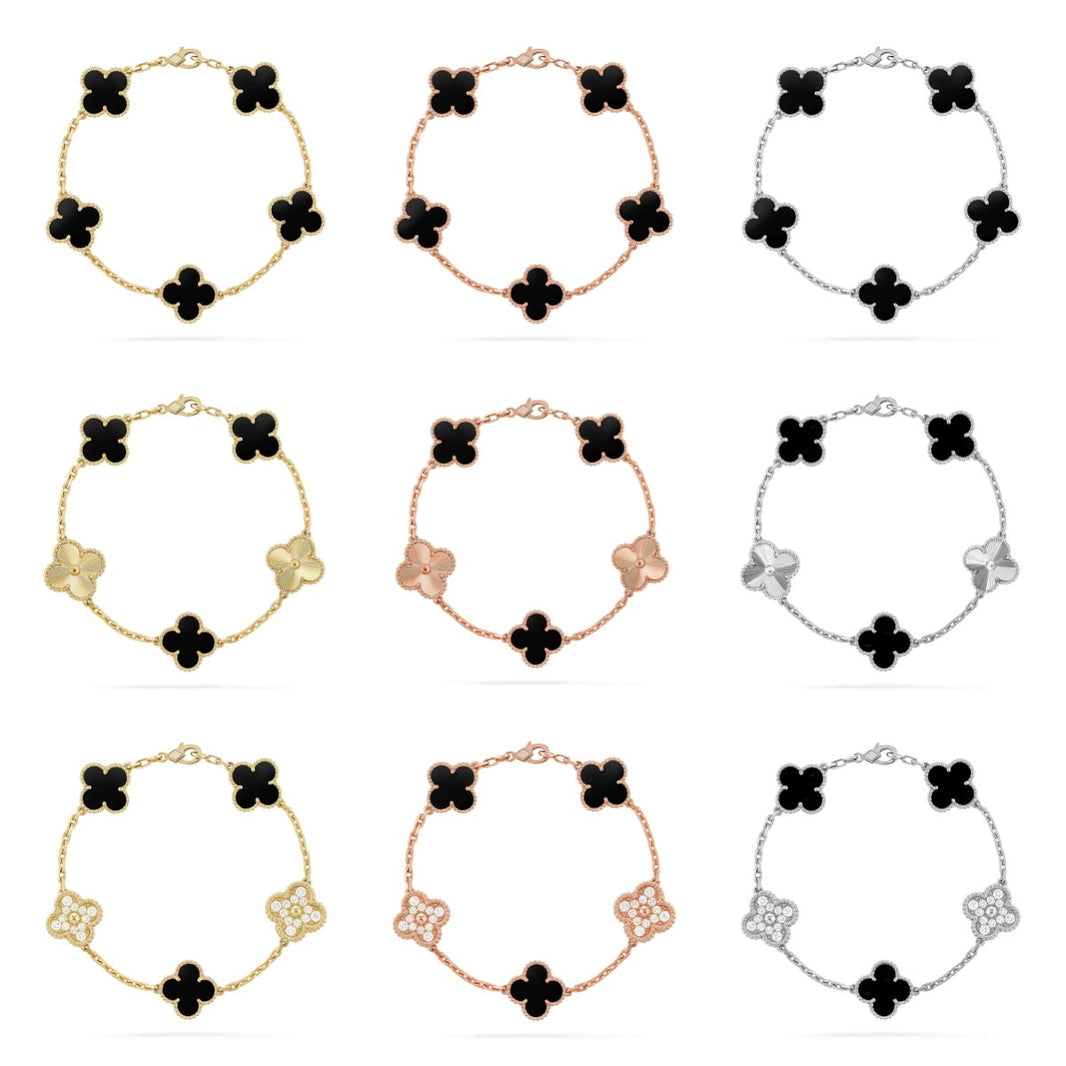 [Camiery] CLOVER 5 MOTIF ONYXS BRACELET COLLECTION