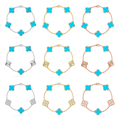 [Camiery] CLOVER 5 MOTIF TURQUOISE BRACELET COLLECTION
