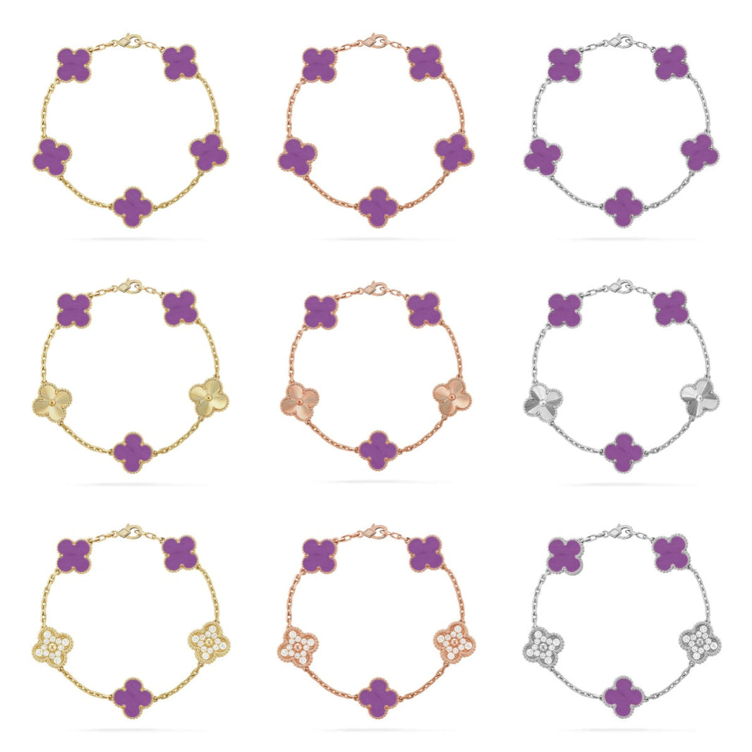 [Camiery] CLOVER 5 MOTIF VIOLET BRACELET COLLECTION