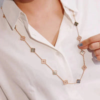 [Camiery]CLOVER 20 MOTIFS DARK MOP DIAMOND  NECKLACE