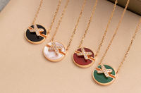 [Camiery]JEUX DE PINK GOLD DIAMOND NECKLACE