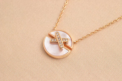 [Camiery]JEUX DE ROSE GOLD DIAMOND NECKLACE