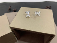 [Camiery]JEUX DE WHITE MOP SILVER DIAMOND EARRINGS