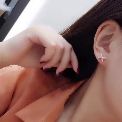 [Camiery]JEUX DE GOLD DIAMOND EARRINGS