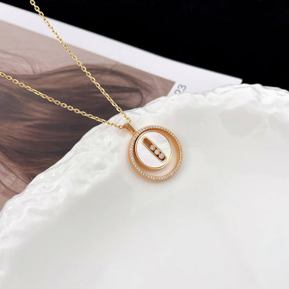 [Camiery]LUCKY MOVE MM NACRE BLANCHE DIAMOND NECKLACE