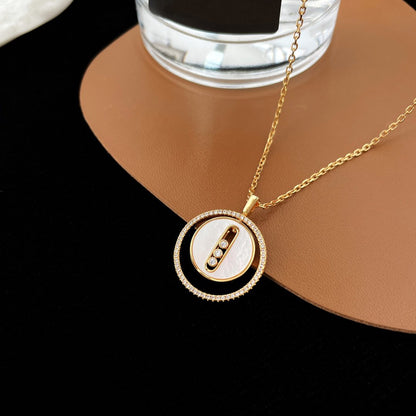[Camiery]LUCKY MOVE MM NACRE BLANCHE DIAMOND NECKLACE