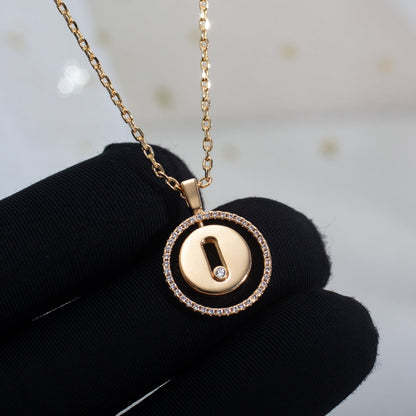 [Camiery]LUCKY MOVE PM NECKLACE PINK GOLD DIAMOND