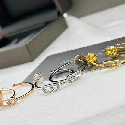 [Camiery]CREOLES MOVE UNO PM DIAMOND EARRINGS