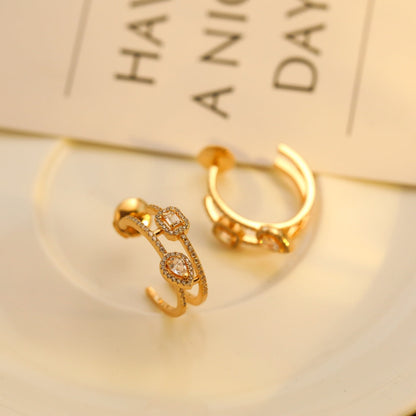 [Camiery]CREOLES MY TWIN 2 RANGS SILVER DIAMOND EARRINGS