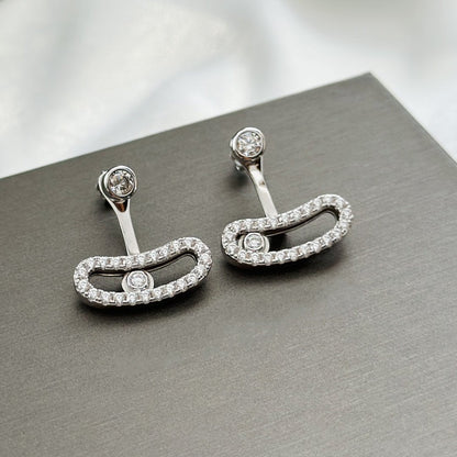 [Camiery]MOVE UNO SILVER DIAMOND EARRINGS