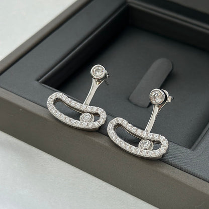 [Camiery]MOVE UNO SILVER DIAMOND EARRINGS
