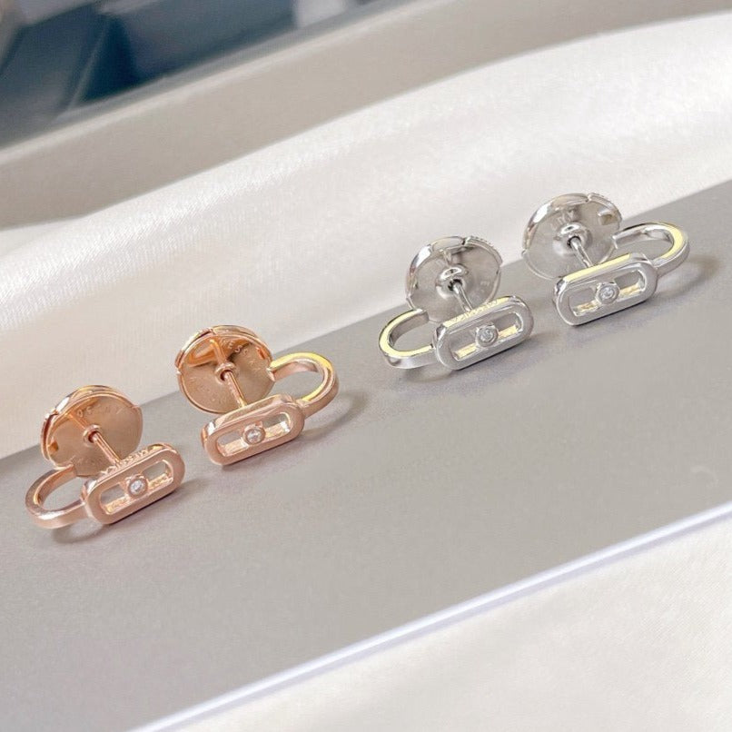 [Camiery]CREOLES MOVE UNO MINI 1 DIAMOND EARRINGS