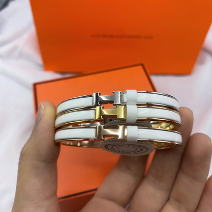 [Camiery]CLASSIC HM CLIC WHITE 8MM ENAMEL BRACELET