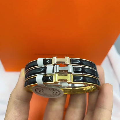 [Camiery]CLASSIC HM CLIC BLACK 8MM ENAMEL BRACELET