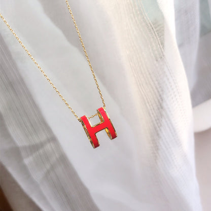 [Camiery]HM CLIC RED ENAMEL GOLD NECKLACE