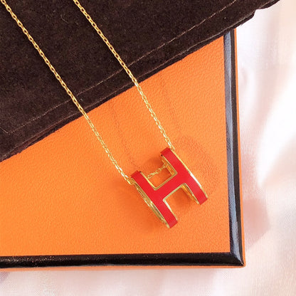 [Camiery]HM CLIC RED ENAMEL GOLD NECKLACE