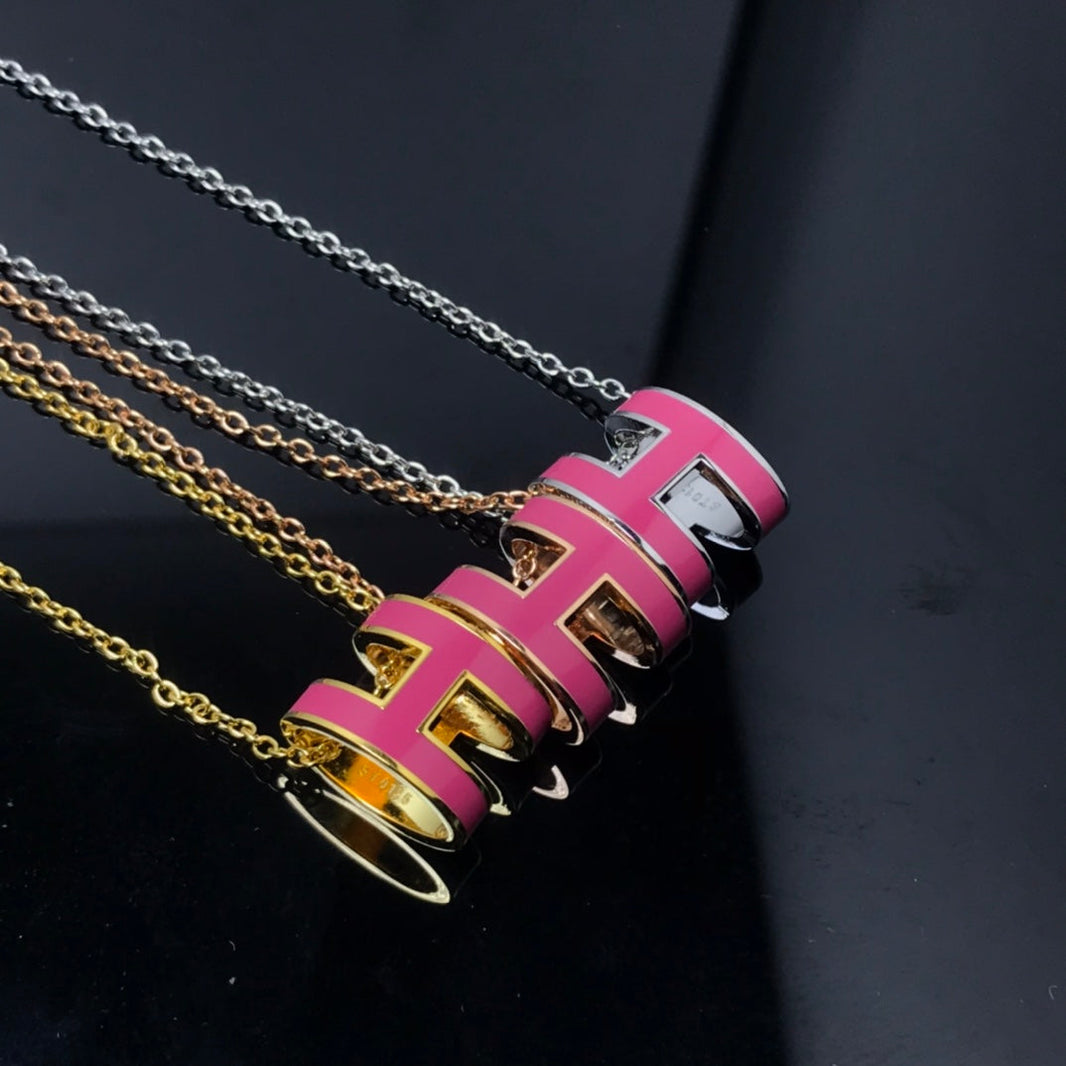 [Camiery]H NECKLACE PINK