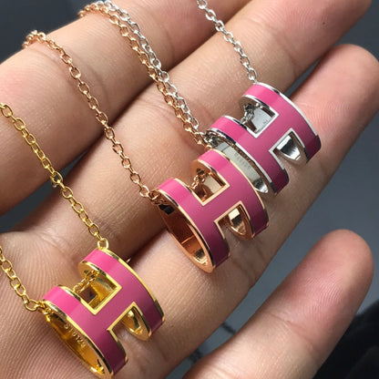 [Camiery]H NECKLACE PINK
