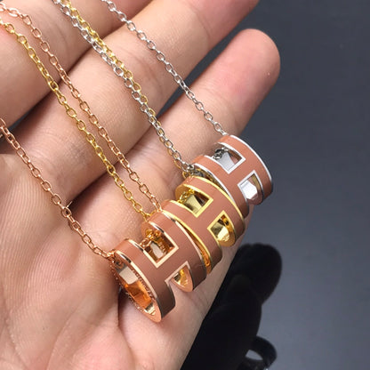 [Camiery]H NECKLACE BROWN
