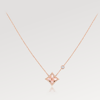 [Camiery]STAR PINK MOP 1 DIAMOND PINK GOLD NECKLACE