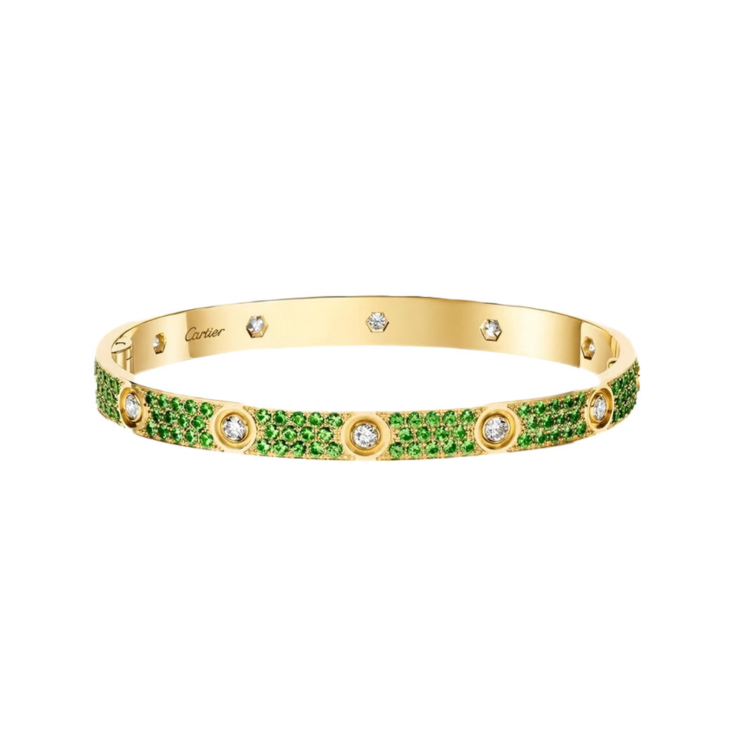 [Camiery]2026 PAVE GEMSTONE LOVE BRACELET 6.1MM 10 DIAMONDS