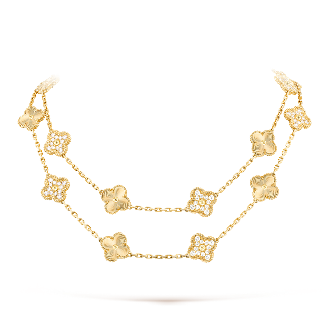 [Camiery]CLOVER 20 MOTIFS LASER DIAMOND NECKLACE
