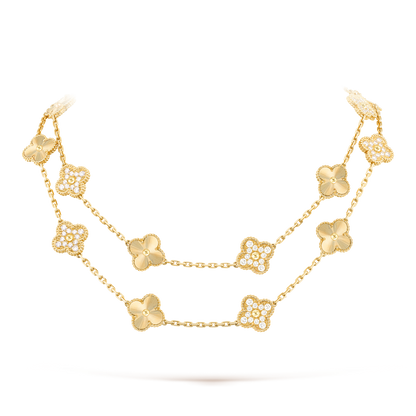 [Camiery]CLOVER 20 MOTIFS LASER DIAMOND NECKLACE