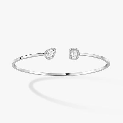 [Camiery]JONC FLEX MY TWIN TOI & MOI SILVER DIAMOND BRACELET
