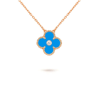 [Camiery]CLOVER 15MM DIAMOND SINGLE FLOWER NECKLACE COLLECTION